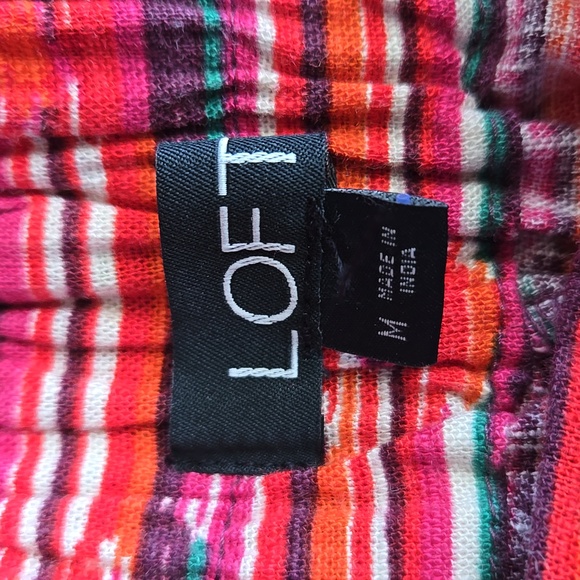 Loft Pleated High-rise Colorful Linen Blend High-Rise Shorts Size Medium - Picture 4 of 9